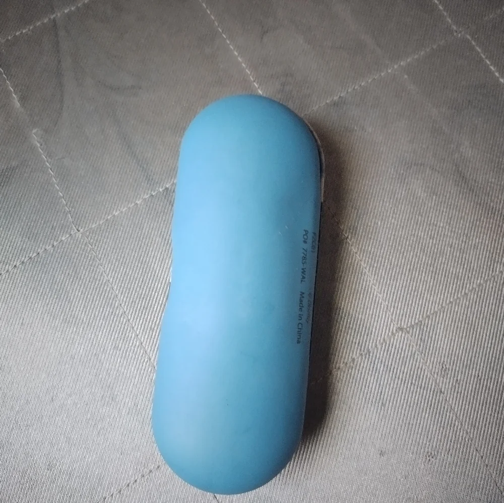 Disney's Frozen sunglasses case. The colors are muted. Purple and blue